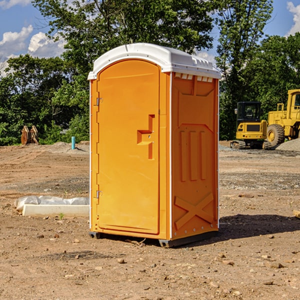 how often are the portable restrooms cleaned and serviced during a rental period in Orland Indiana